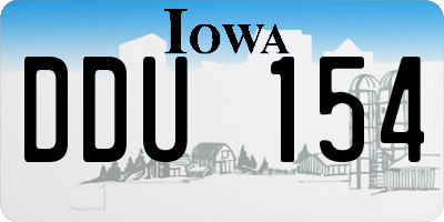 IA license plate DDU154