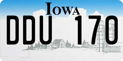 IA license plate DDU170