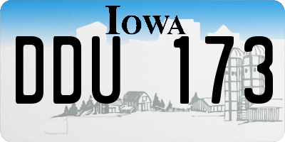 IA license plate DDU173