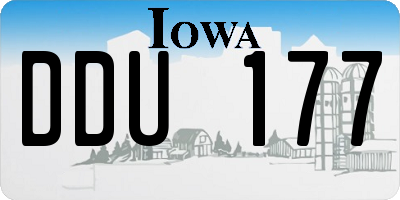 IA license plate DDU177