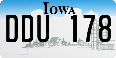 IA license plate DDU178