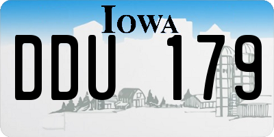 IA license plate DDU179