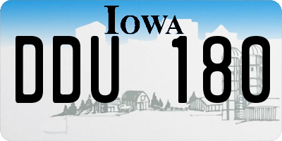 IA license plate DDU180