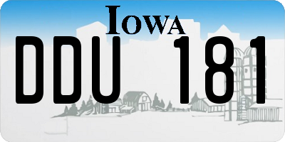 IA license plate DDU181
