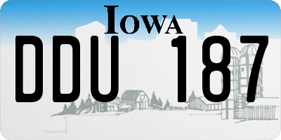 IA license plate DDU187