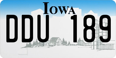 IA license plate DDU189