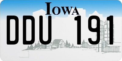 IA license plate DDU191