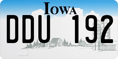 IA license plate DDU192