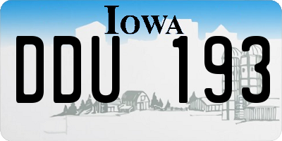 IA license plate DDU193