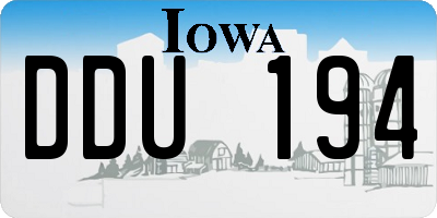 IA license plate DDU194