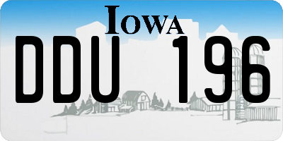 IA license plate DDU196