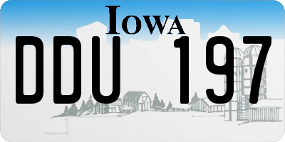 IA license plate DDU197