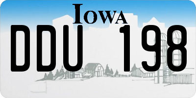 IA license plate DDU198