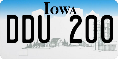 IA license plate DDU200