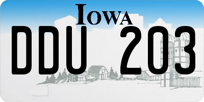 IA license plate DDU203