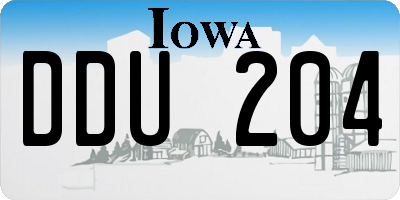 IA license plate DDU204