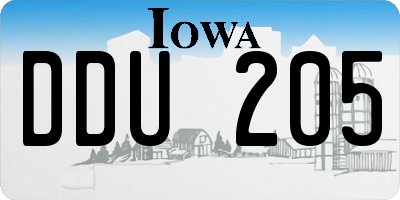 IA license plate DDU205