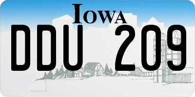 IA license plate DDU209