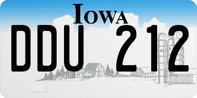 IA license plate DDU212