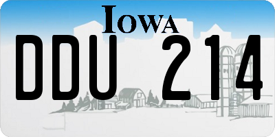 IA license plate DDU214