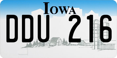 IA license plate DDU216
