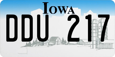 IA license plate DDU217