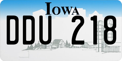 IA license plate DDU218