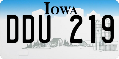 IA license plate DDU219