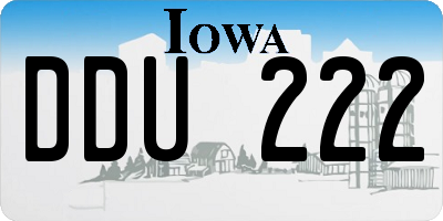 IA license plate DDU222