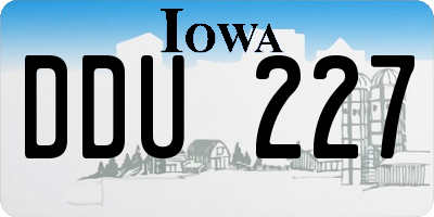IA license plate DDU227
