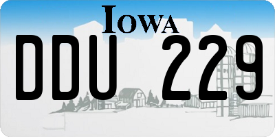 IA license plate DDU229