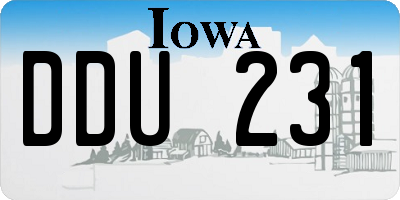 IA license plate DDU231