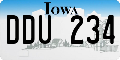 IA license plate DDU234