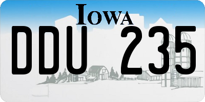 IA license plate DDU235