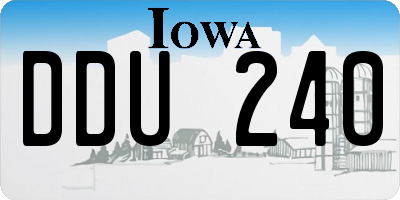 IA license plate DDU240