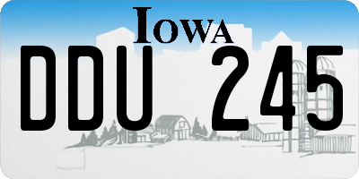 IA license plate DDU245