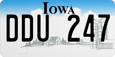 IA license plate DDU247