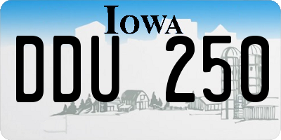 IA license plate DDU250