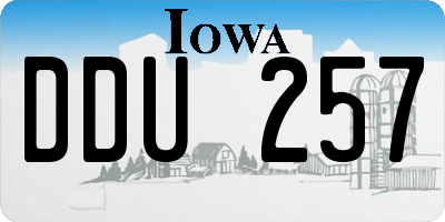 IA license plate DDU257
