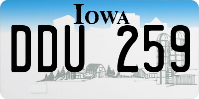 IA license plate DDU259