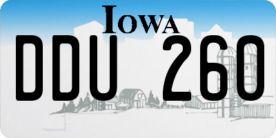 IA license plate DDU260
