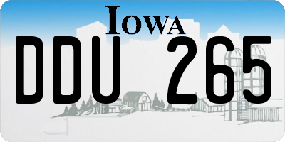 IA license plate DDU265