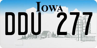 IA license plate DDU277