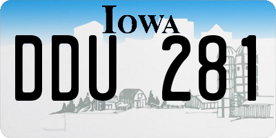 IA license plate DDU281