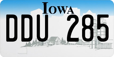 IA license plate DDU285