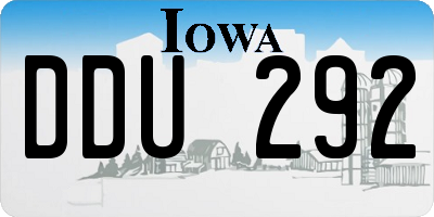 IA license plate DDU292