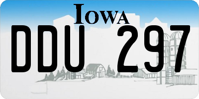 IA license plate DDU297