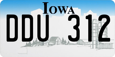 IA license plate DDU312
