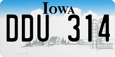 IA license plate DDU314