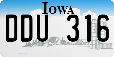 IA license plate DDU316